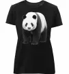 Женская премиум футболка Панда повний зріст Черный фото