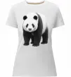 Женская премиум футболка Панда повний зріст Белый фото