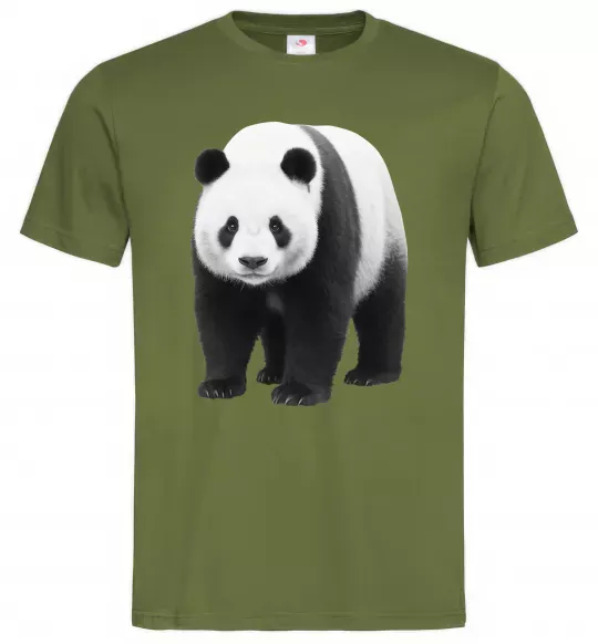 Чоловіча футболка Панда повний зріст Оливковий фото