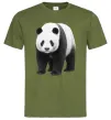 Чоловіча футболка Панда повний зріст Оливковий фото