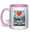 Чашка с цветной ручкой Car JDM Нежно розовый фото