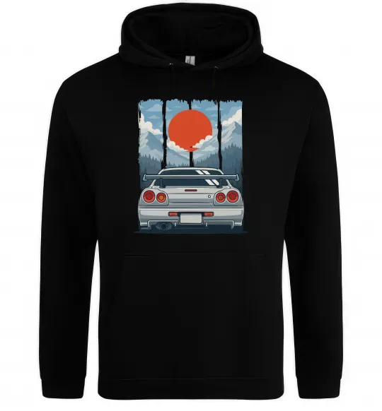 Мужская толстовка (худи) Car JDM Черный фото