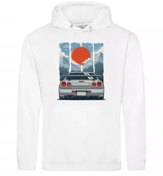 Мужская толстовка (худи) Car JDM Белый фото