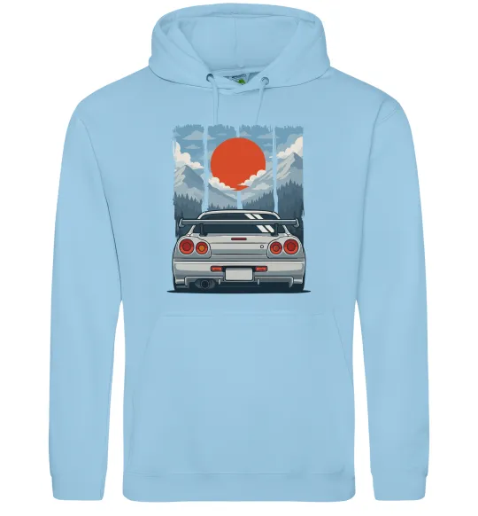 Мужская толстовка (худи) Car JDM Голубой фото