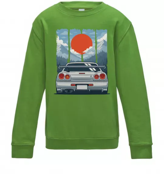 Дитячий світшот Car JDM Лаймовий фото