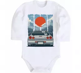 Детский боди Car JDM Белый фото