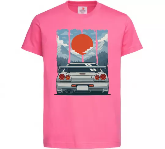 Детская футболка Car JDM Ярко-розовый фото