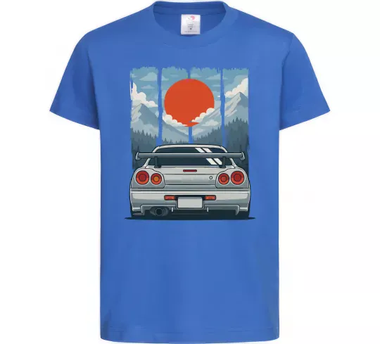 Детская футболка Car JDM Ярко-синий фото