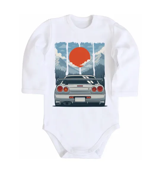 Дитячий бодік Car JDM Білий фото