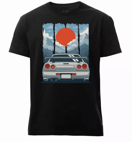 Мужская премиум футболка Car JDM Черный фото
