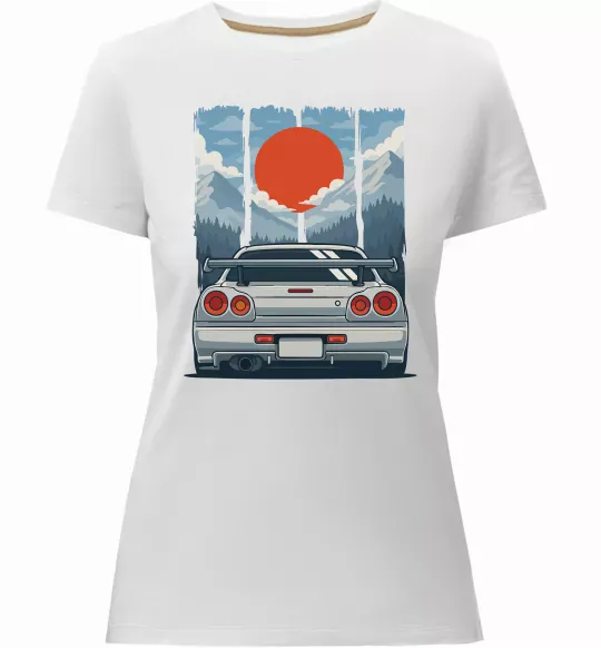Женская премиум футболка Car JDM Белый фото
