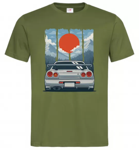 Чоловіча футболка Car JDM Оливковий фото