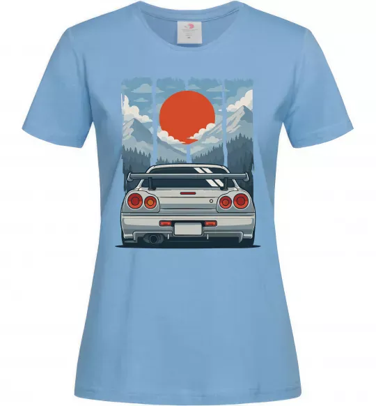 Жіноча футболка Car JDM Блакитний фото
