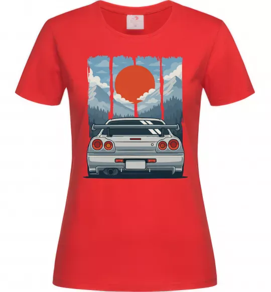 Жіноча футболка Car JDM Червоний фото