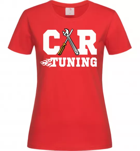 Жіноча футболка Car tuning Червоний фото