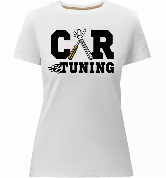 Женская премиум футболка Car tuning Белый фото