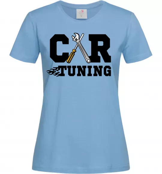 Жіноча футболка Car tuning Блакитний фото