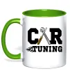 Чашка с цветной ручкой Car tuning Зеленый Чашка с цветной ручкой Car tuning Зеленый фото