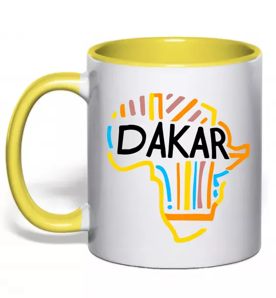 Чашка с цветной ручкой Dakar rally Солнечно желтый фото