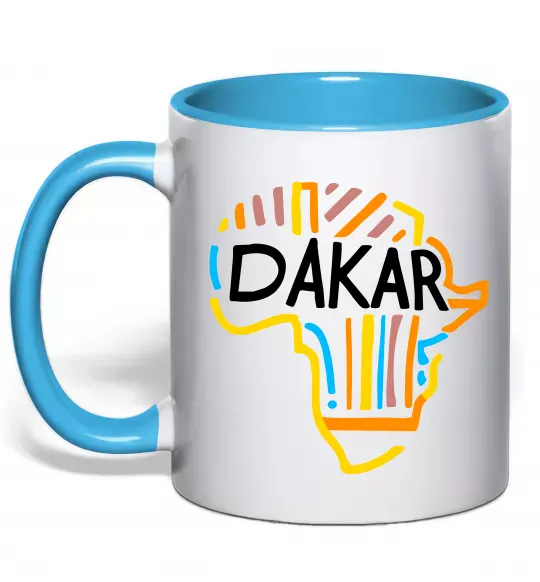 Чашка с цветной ручкой Dakar rally Голубой фото