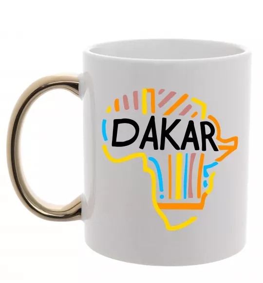 Чашка с цветной ручкой Dakar rally Золото фото