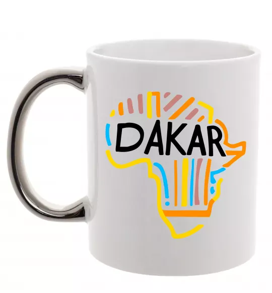 Чашка с цветной ручкой Dakar rally Серебро фото