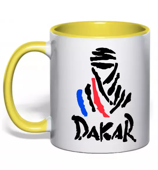 Чашка с цветной ручкой Раллі Дакар Солнечно желтый фото