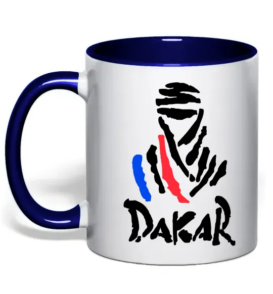 Чашка с цветной ручкой Раллі Дакар Глубокий темно-синий фото