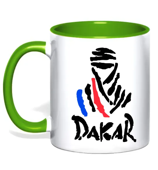 Чашка с цветной ручкой Раллі Дакар Лаймовый фото