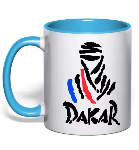 Чашка с цветной ручкой Раллі Дакар Голубой фото