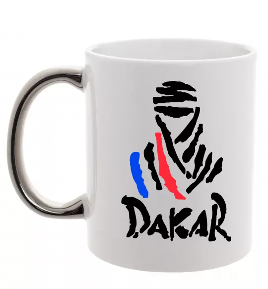 Чашка с цветной ручкой Раллі Дакар Серебро фото