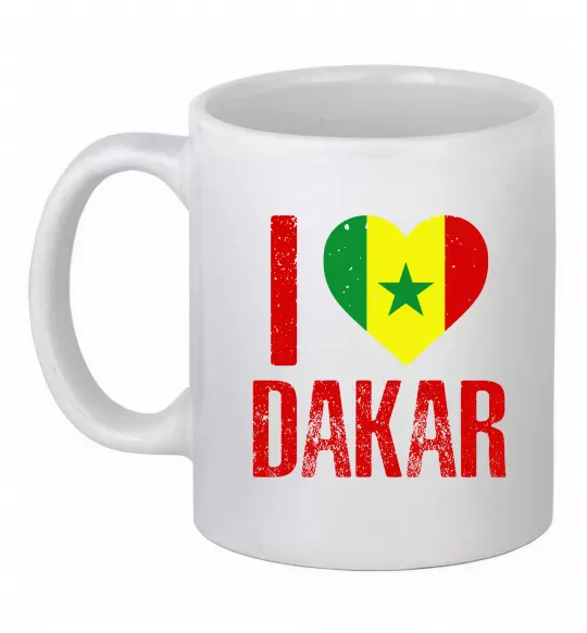 Чашка керамічна I love Dakar Білий фото