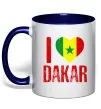 Чашка з кольоровою ручкою I love Dakar Глибокий темно-синій фото