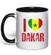 Чашка з кольоровою ручкою I love Dakar Чорний фото