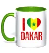 Чашка з кольоровою ручкою I love Dakar Зелений фото