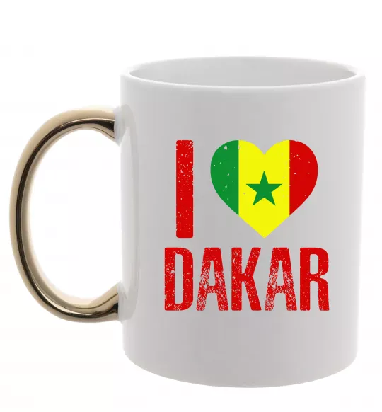 Чашка з кольоровою ручкою I love Dakar Золото фото