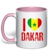 Чашка з кольоровою ручкою I love Dakar Ніжно рожевий фото