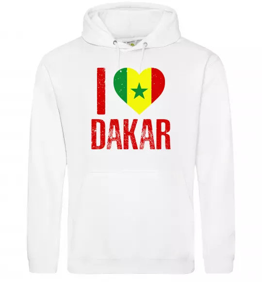 Мужская толстовка (худи) I love Dakar Белый фото
