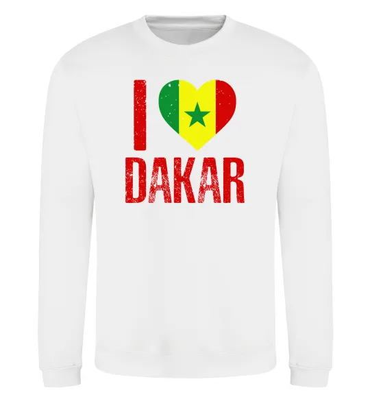Світшот I love Dakar Білий фото