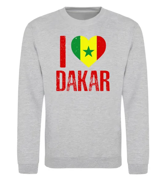 Світшот I love Dakar Сірий меланж фото
