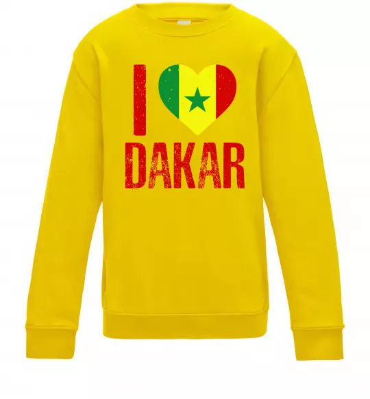 Дитячий світшот I love Dakar Сонячно жовтий фото