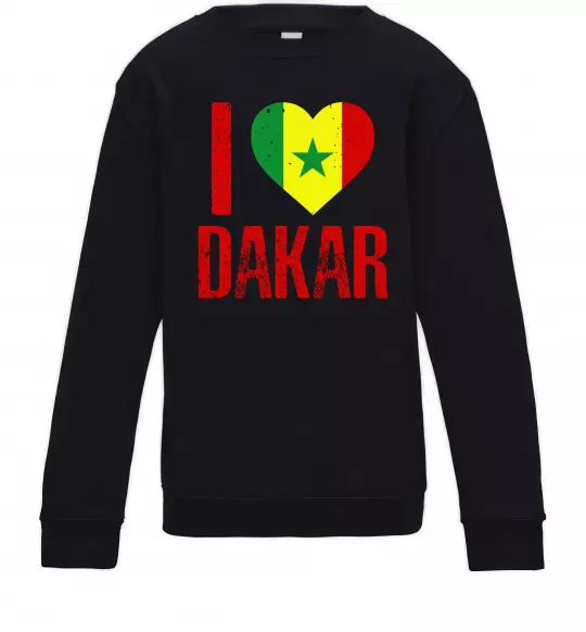 Дитячий світшот I love Dakar Чорний фото