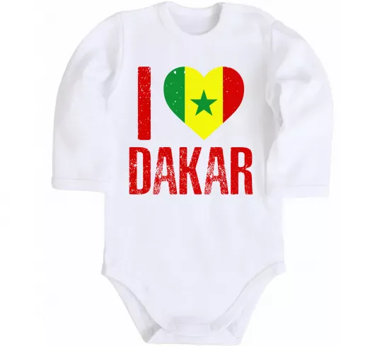 Дитячий бодік I love Dakar Білий фото