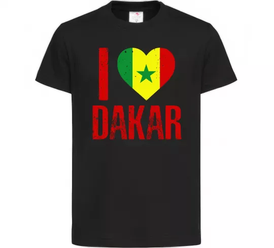 Детская футболка I love Dakar Черный фото