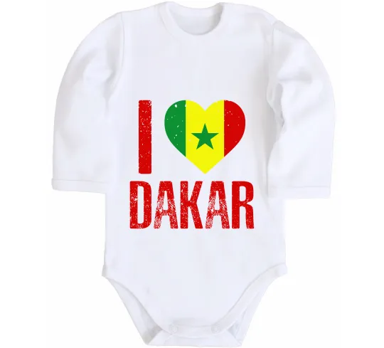 Детский боди I love Dakar Белый фото