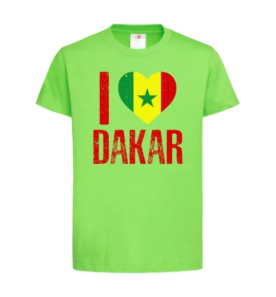 Дитяча футболка I love Dakar Лаймовий фото