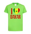 Дитяча футболка I love Dakar Лаймовий фото
