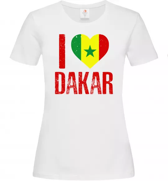 Жіноча футболка I love Dakar Білий фото