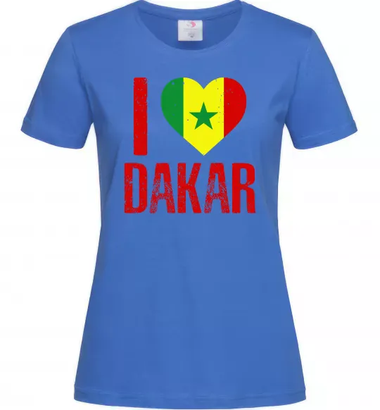 Жіноча футболка I love Dakar Яскраво-синій фото
