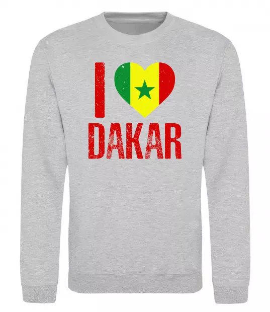 Свитшот I love Dakar Серый меланж фото